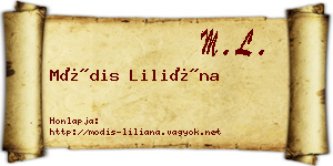 Módis Liliána névjegykártya